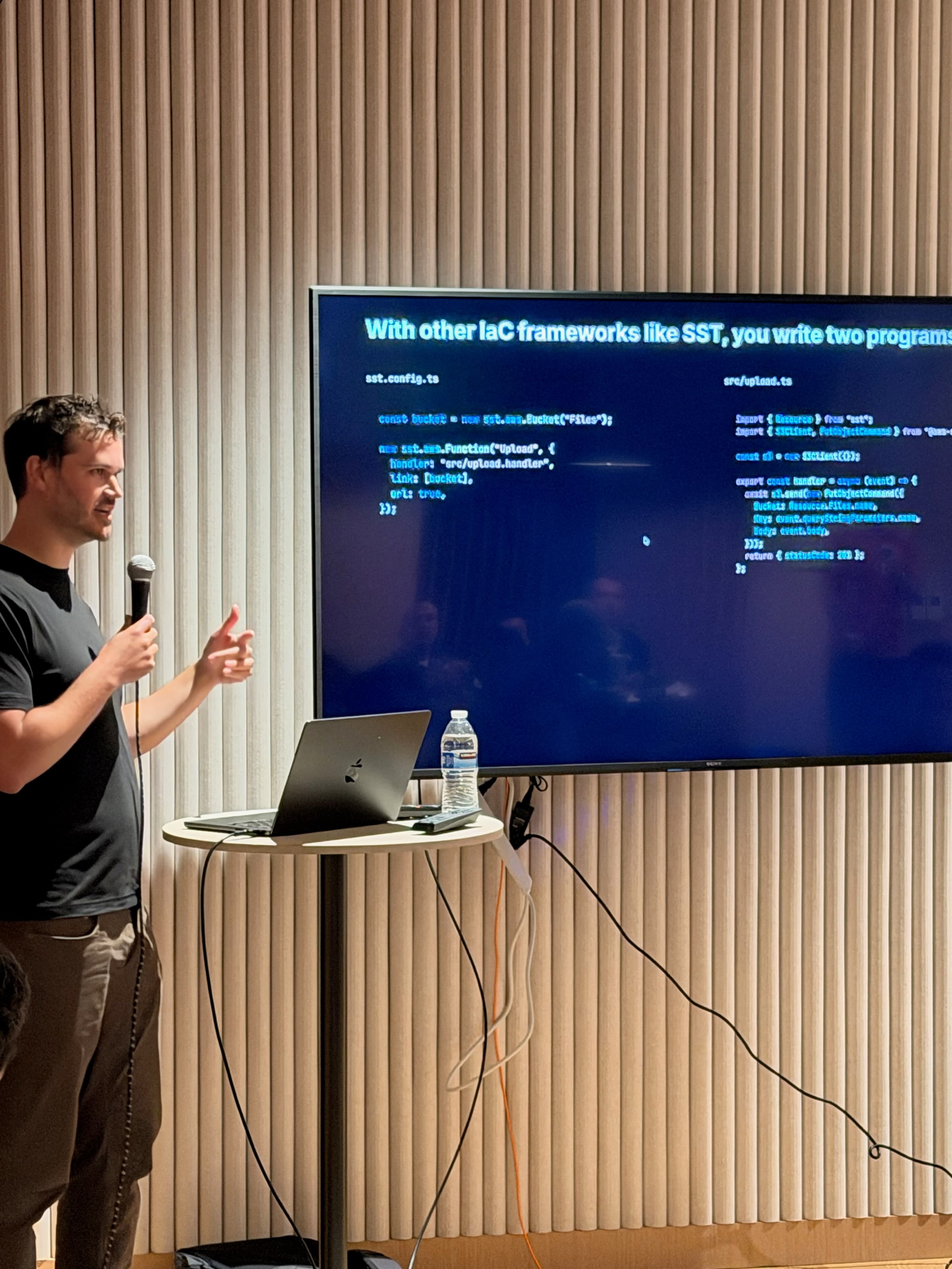 A talk on Alchemy at CodeRabbit, its slide comparing it with other infrastructure-as-code frameworks